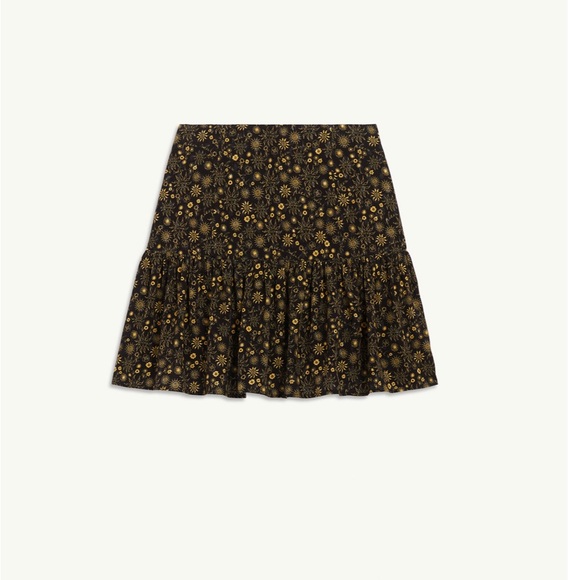 Sandro black and yellow sun mini skirt - Picture 2 of 9